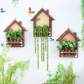 北欧墙面装饰创意餐厅酒吧墙壁挂件客厅背景墙上仿真植物壁挂饰品