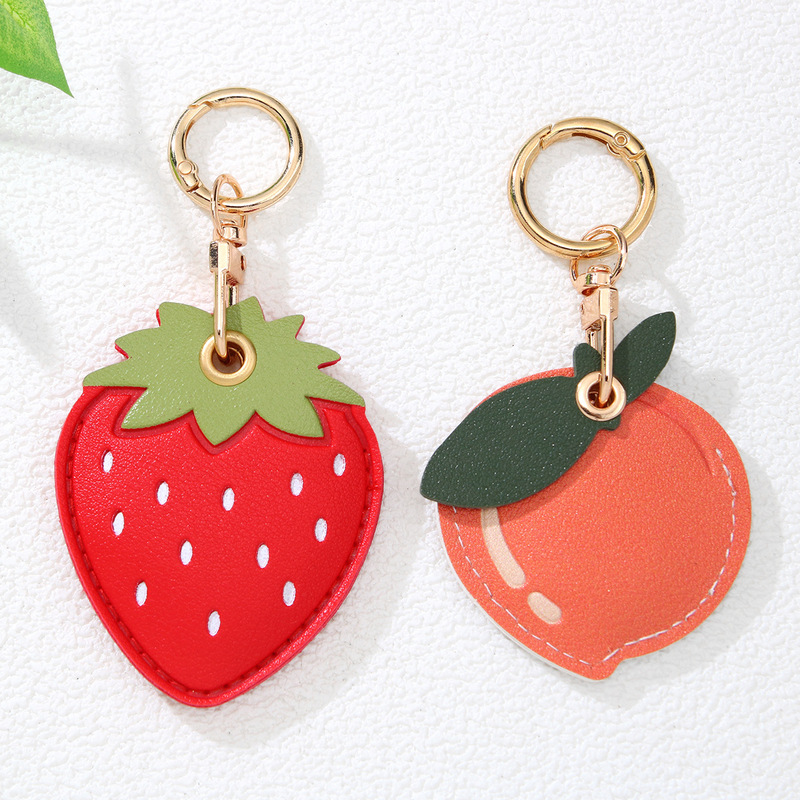 Cross-Border Cute Fruit Leather Keychain Bag Charm Personalized Design Cherry Strawberry Pu Key Decoration Pendant