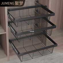 批发衣柜拉篮抽屉式伸缩裤架家用衣帽间拉篮内置收纳藤篮裤抽五金