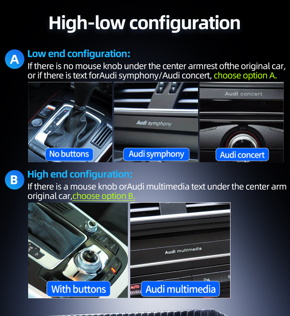 Car navigation central control screen suitable for Audi A4 RS4 B8 B8.5 8K Android reversing camera multimedia playback