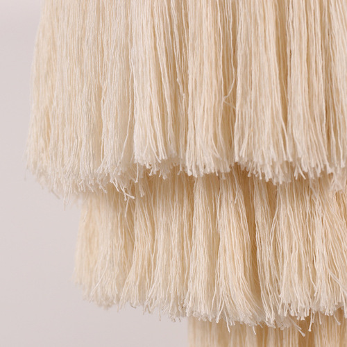 Factory Direct Supply Home Cotton Rope Lampshade Boutique Decor Handmade Lantern Weave Long Tassel Bedside Pendant Lampshade