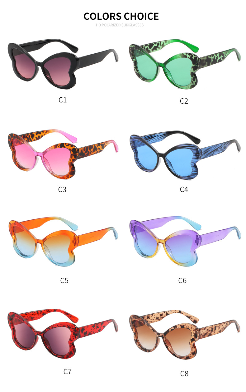 40g Weight Full Frame Glasses Structure Sunglasses Classification Ac, UV400 Protection Lens Material Butterfly Frame Glasses Style Daily, Street Occasion Butterfly Pattern Women's Gender Sweet, Streetwear Style Blue Color Sweet Streetwear Butterfly Ac UV400 Protection Butterfly Frame Full Frame Women's Sunglasses 4