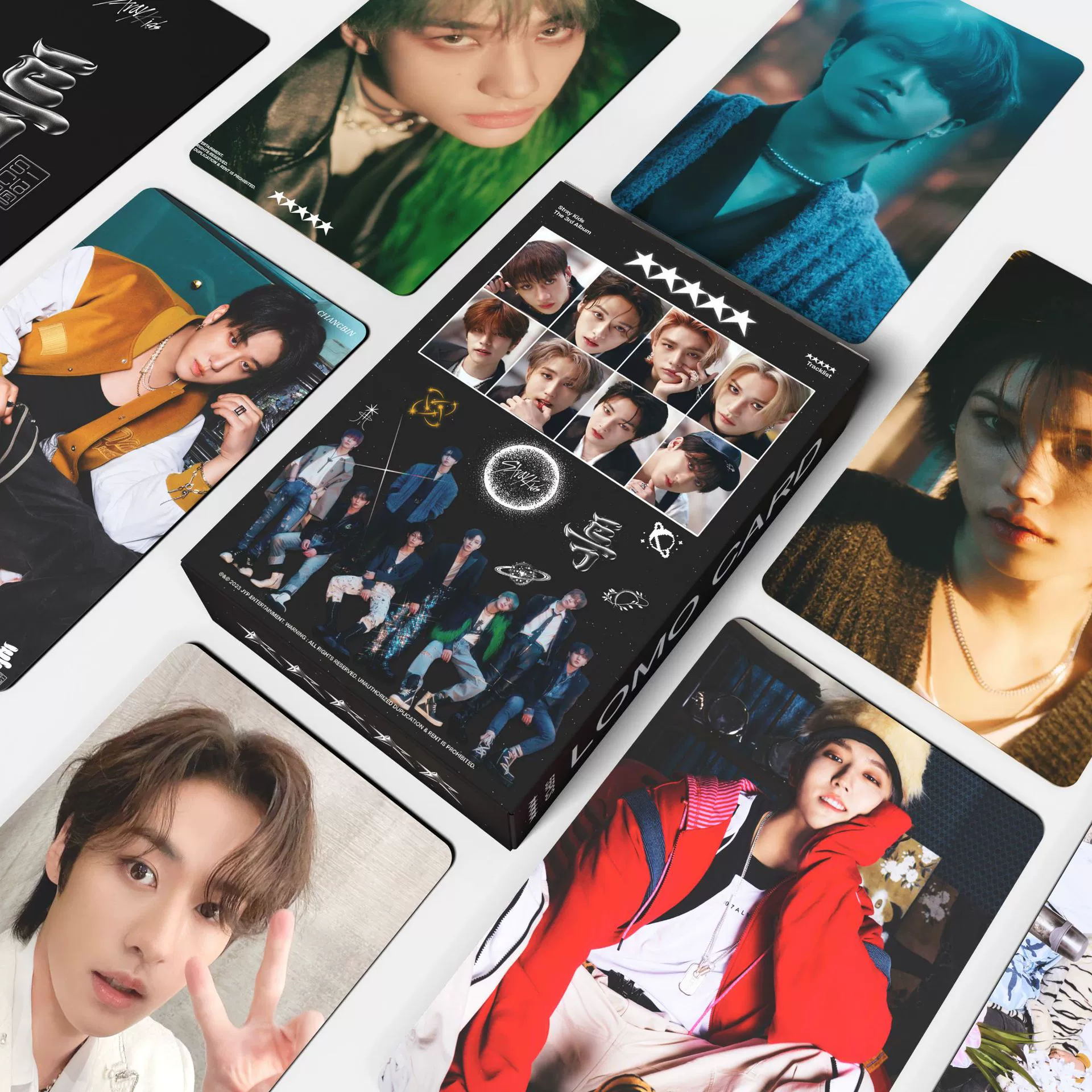 Набор карточек Ломо (Stray Kids) — 55 ламинированных фотокарточек, 85×55 мм, стиль коллекционного альбома