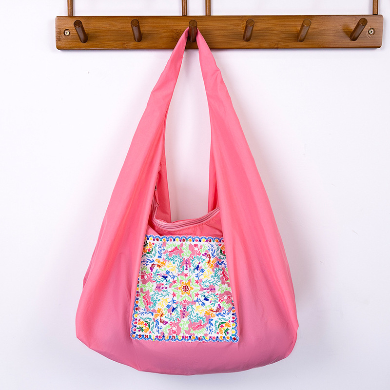 新しい夏のニッチ刺繍クロスボディハンドバッグ高品質防水ナイロンショッピング大容量脇の下バッグ|undefined