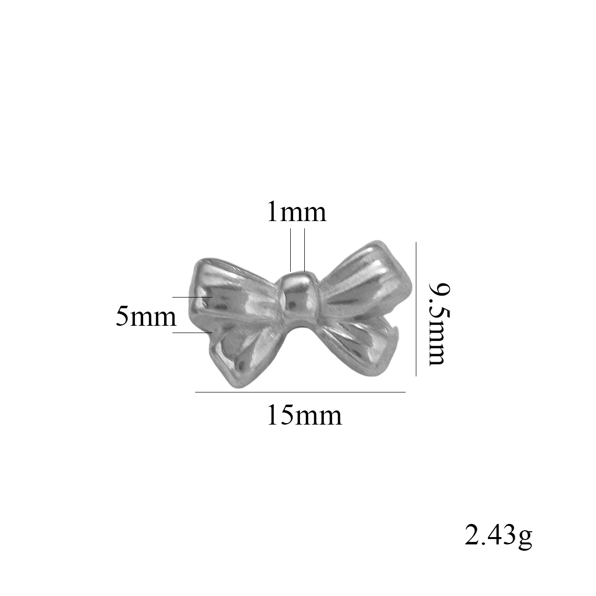 Acero inoxidable transfronterizo agujero recto fundición arco DIY material perlas pendientes para el cabello collar impermeable joyas chapadas en oro