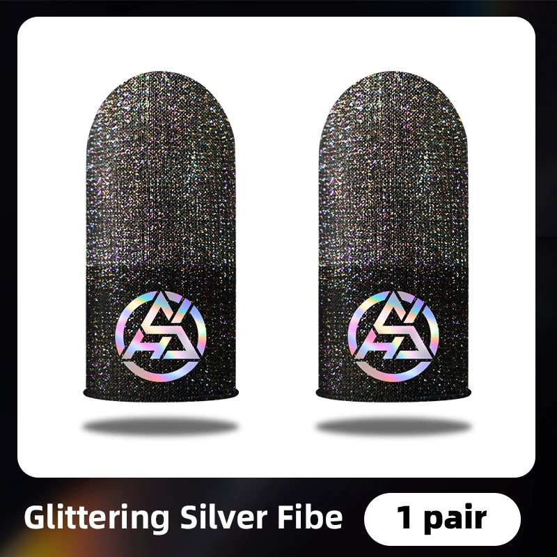 Gaming Finger Sleeves, Silver-Fiber Conductive 18‑pin, Breathable Touchscreen, 45×25 mm