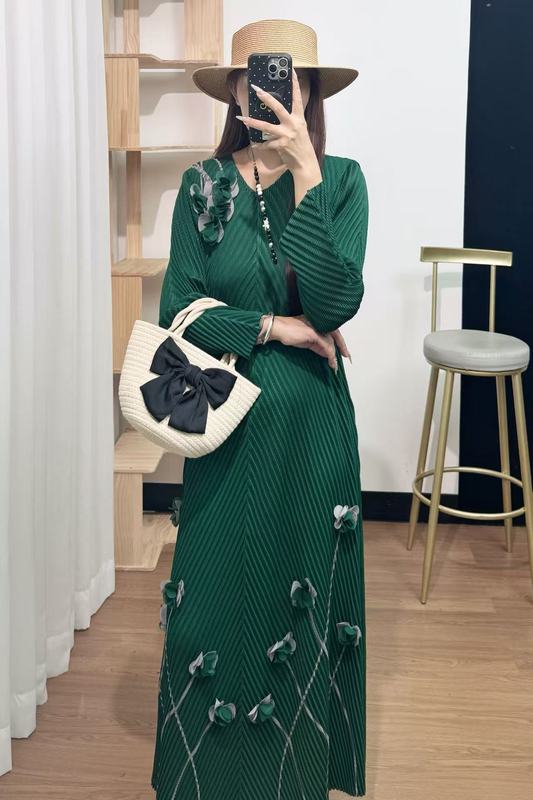 优雅气质Miyake连衣裙休闲穿搭大弹力的褶皱连衣裙现货批发|undefined