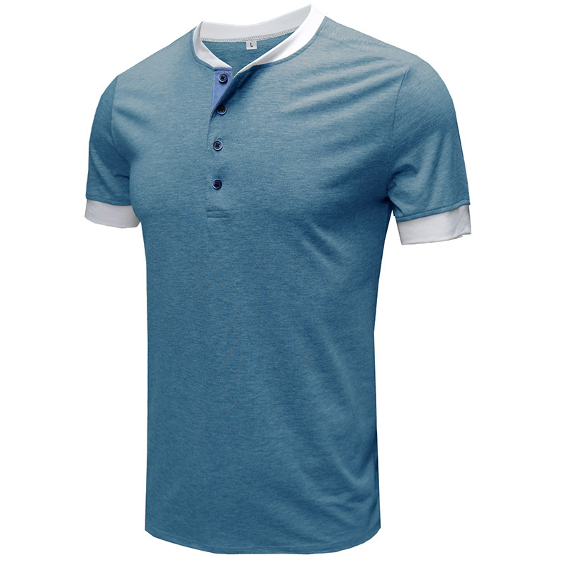 Sommer Neue Europäische und Amerikanische männer Casual Vielseitig Kurzarm T-shirt Rundhals Einreiher Top_voghion.com