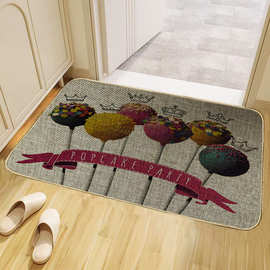 k115-147亚麻地垫厨房玄关进门防滑橡胶垫浴室门口吸水垫卧室脚垫