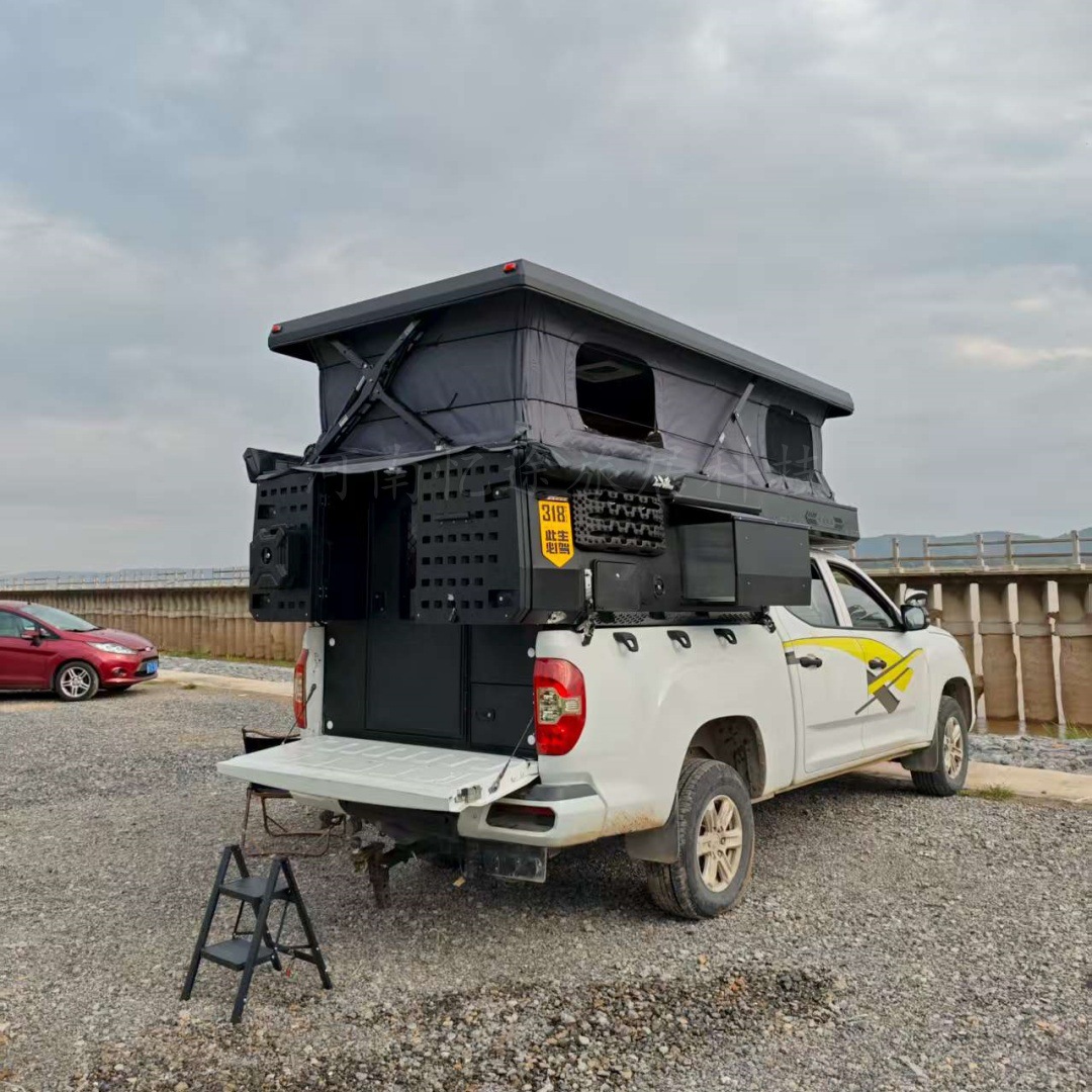 Campeón jorobada pick-up caja de elevación de casa de camioneta todoterreno pick-up caja trasera modificada caja de carga de cubierta alta tesoro actualización tienda de campaña