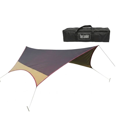 210D Oxford tarpaulin sunshade camping – Avtomobil yan çətirləri - coffee-yellow-color-block-butterflysingle-canopy-outer-bag-5648m