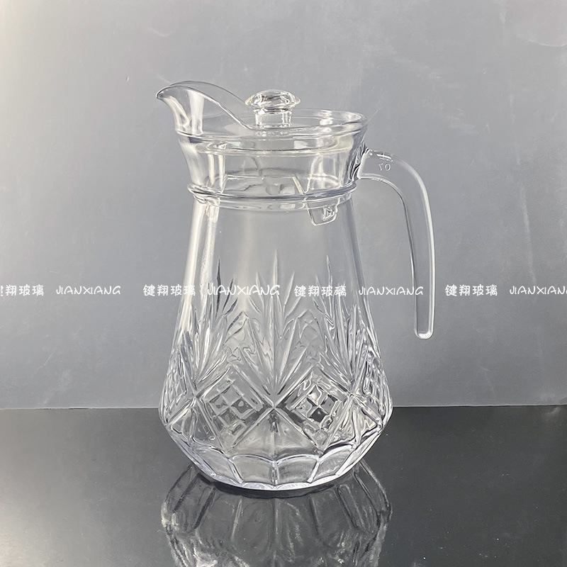 玻璃冷水壶杯子家用热凉水耐高温茶壶大容量北欧简约客厅竖纹