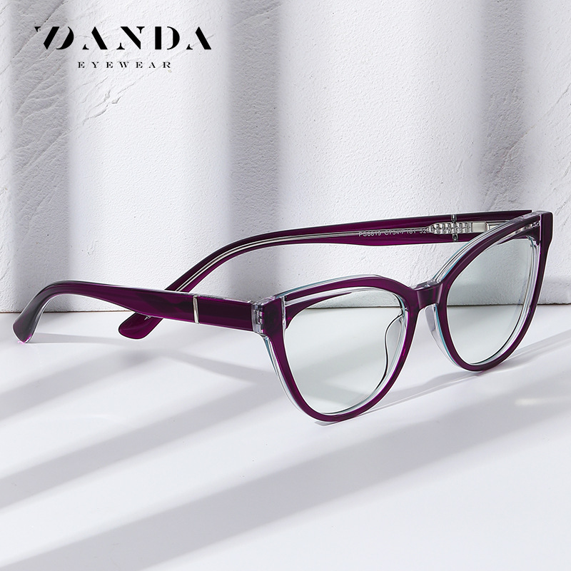 Fábrica nueva placa gafas de moda ojo de gato tallado gafas marco femenino PS8819 moda Primavera pierna anti-Luz Azul gafas