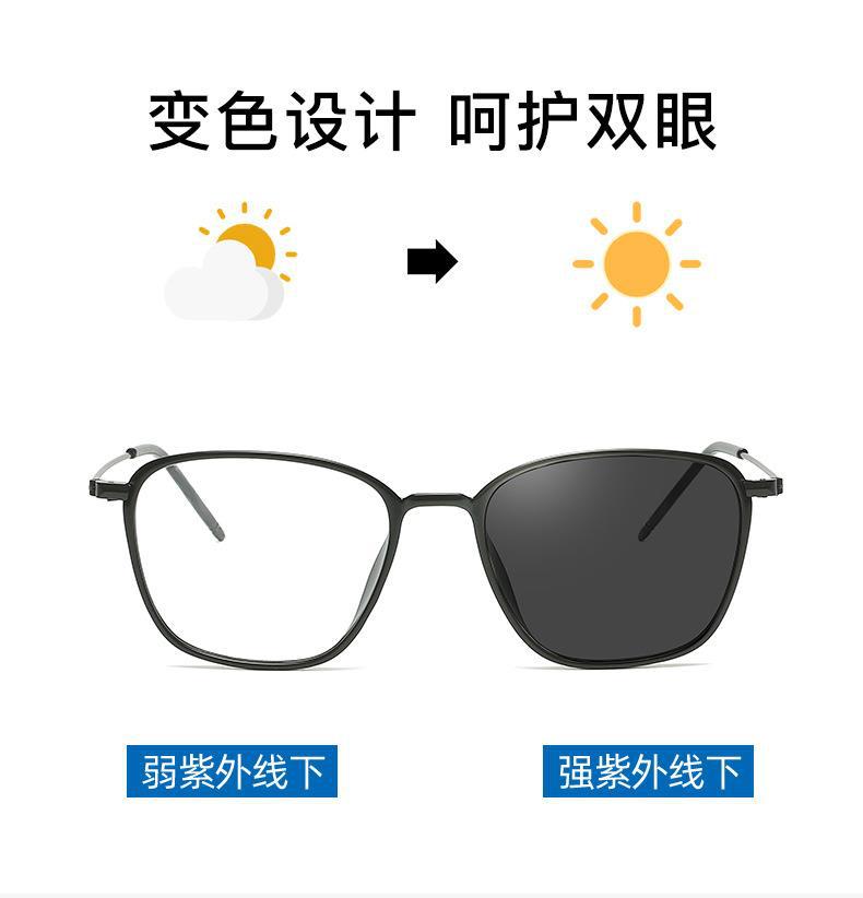 2022新款金属TR方形眼镜框复古潮流男防蓝光变色眼镜素颜近视眼镜详情10