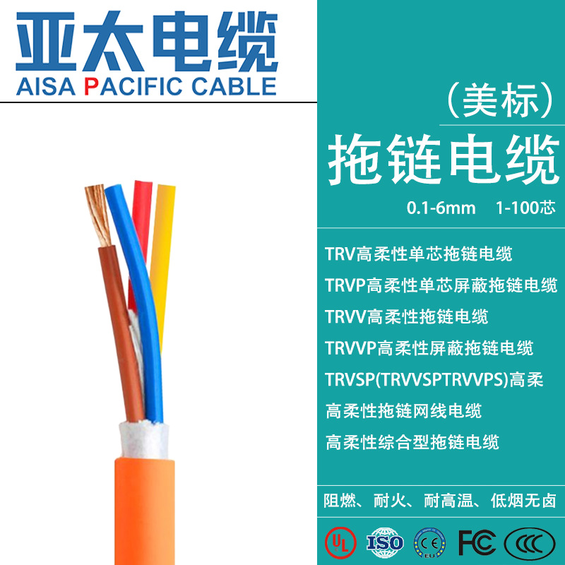 国标移高柔性拖链电缆 移动使用耐折耐弯耐油 机器人伺服电机线缆