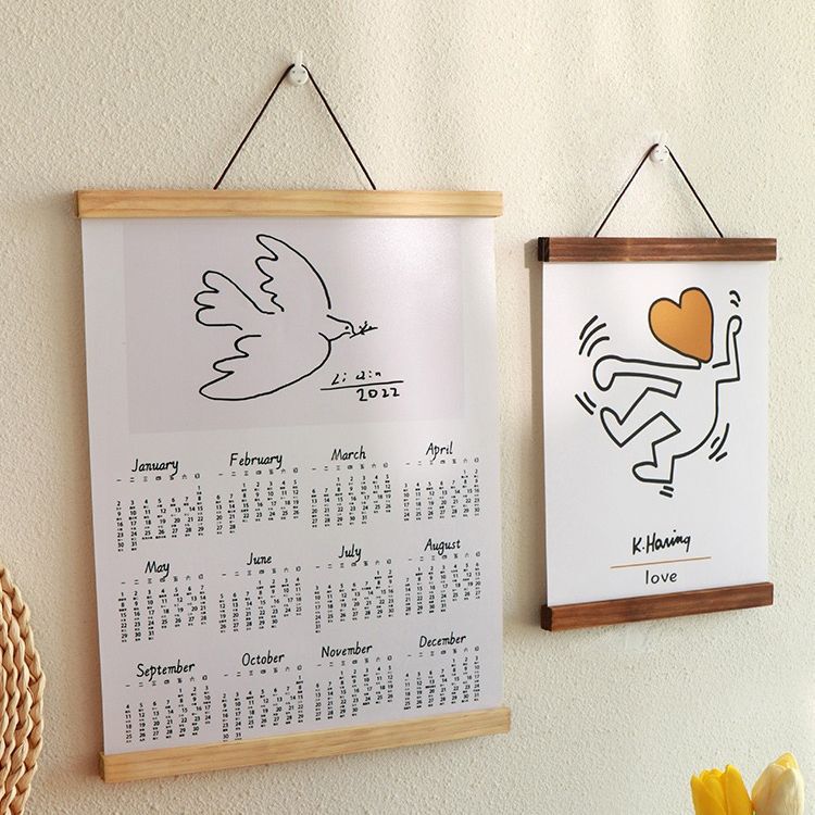 Solid Wood magnetic hanging picture clip poster clip photo frame border strip magnetic scroll core clip meter box wooden picture frame