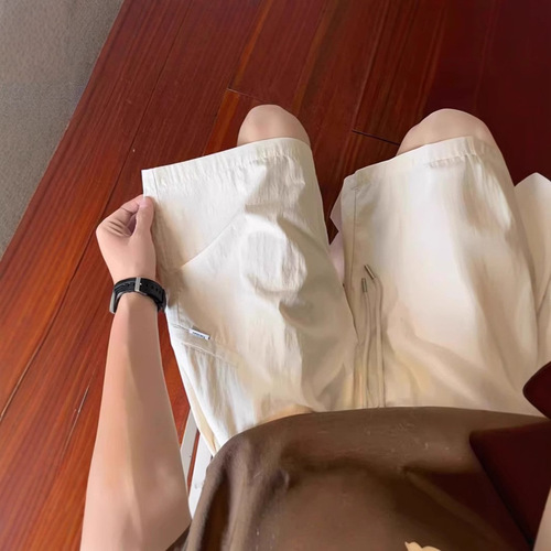 Men's Summer Work Shorts in American Trend Style, Versatile, Thin, Quick-Drying, Loose, Casual, Five-Finger Pants, 2025