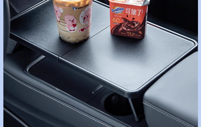 Suitable for the Updated Version of Tesla Model Y3 Car-Mounted Dining Tray Table, Central Control Camping Storage Compartment Modification Accessories