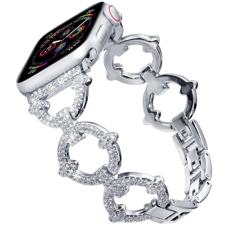 Correa de reloj de Apple con diamantes en forma de O para Apple Watch 38 - 49mm pulseras de metal de moda femenina