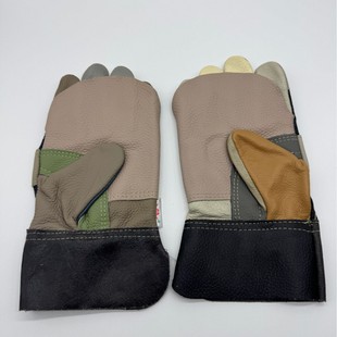 Junpeng short leather furniture leather welding gloves seamen back to palm assembly work gloves
