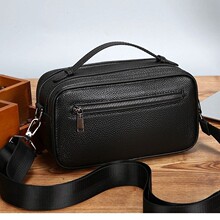 新款真皮男拿包单肩包男士斜挎包休闲头层牛皮小挎包跨境一件代发