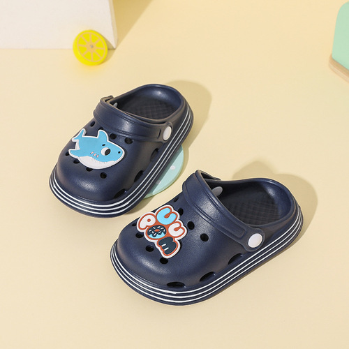 Children's Croc Shoes Summer Baby Girl Indoor Cute Cartoon Slippers Boys Home Non-Slip Bathing Soft Bottom Sandals