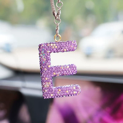 clay car interior accessories Car hanging - e-letter-car-pendant-lotus-purple