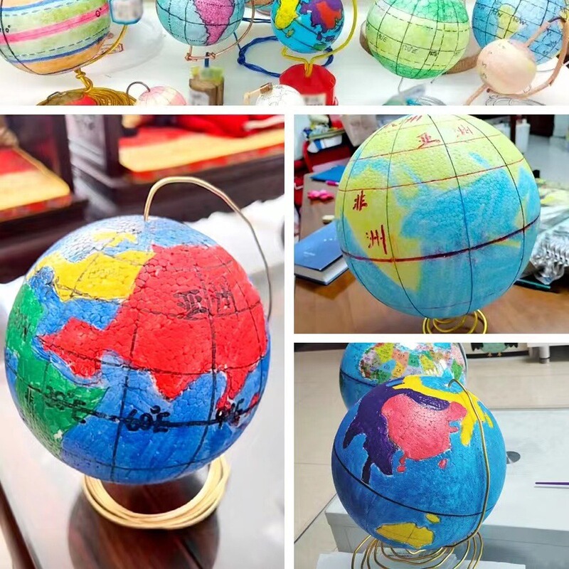 Foam ball handmade DIY Globe material bag base primary and secondary school students homemade homework accessories set