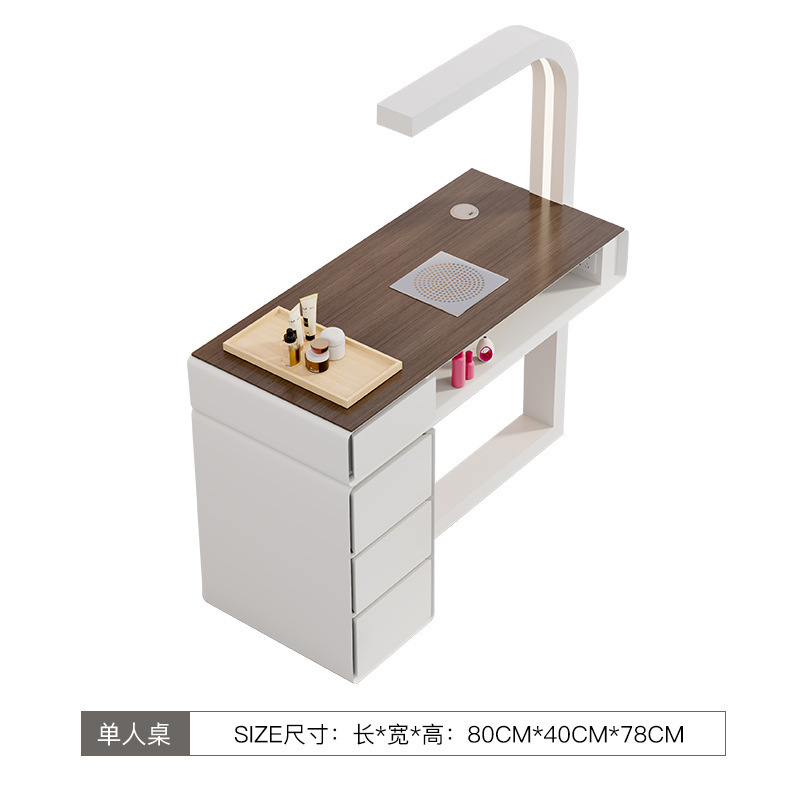 美甲桌椅套装特价经济型单双人多功能轻奢复古风简约奶油风美甲台|undefined