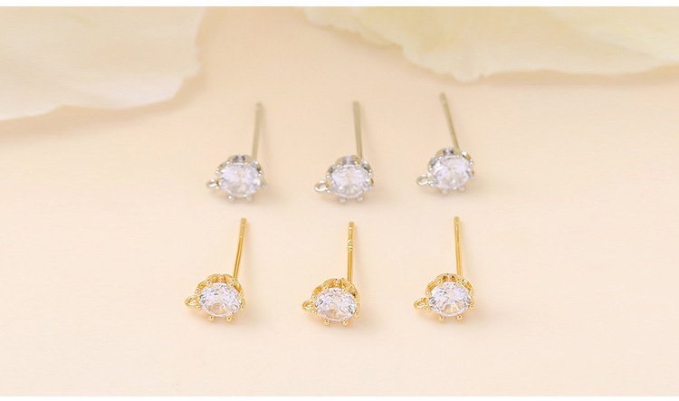 1 Pair Copper Zircon Round Earrings Accessories Simple Style display picture 3