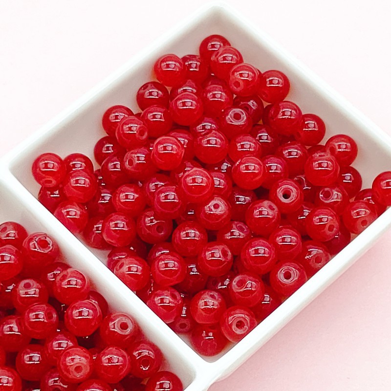10mm cuentas de Navidad Esmalte de colores cuentas de palomitas de maíz cuentas de Calcedonia cuentas hechas a mano DIY pulsera collar de vidrio perlas sueltas