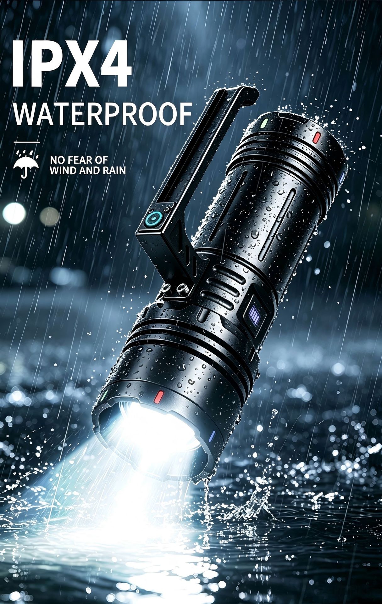 Cross-border outdoor flashlight, multi-functional, long-lasting, high-intensity, long-range, with tools, rechargeable, high-power, portable lamp