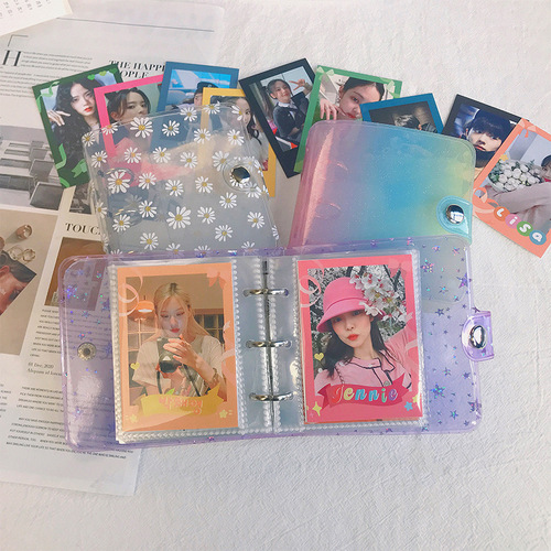 ins style three-hole loose-leaf refill 4-grid card page bag 1-inch ID photo storage book transparent inner page handbook accessories