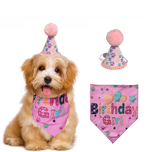 New Cross-Border Pet Hat & Bow Tie: Stylish Cat Party Decorations, Dog Birthday Hats, and Drool Bib Props