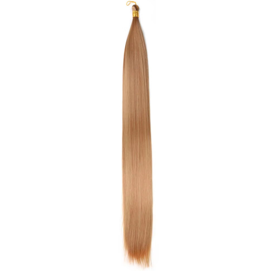 Bone Straight Hair de fibra química de 24 pulgadas Braidi ng Hai sin franjas negras largas rectas image 2