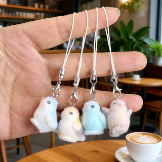 饰品钥匙扣配件钥匙爱动鹦鹉挂件绒项链坠DIY小鸟吊动物耳环可爱