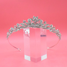 巴洛克跨境新娘皇冠型头扣头圈合金发饰亮钻头圈满钻奢华新娘王冠