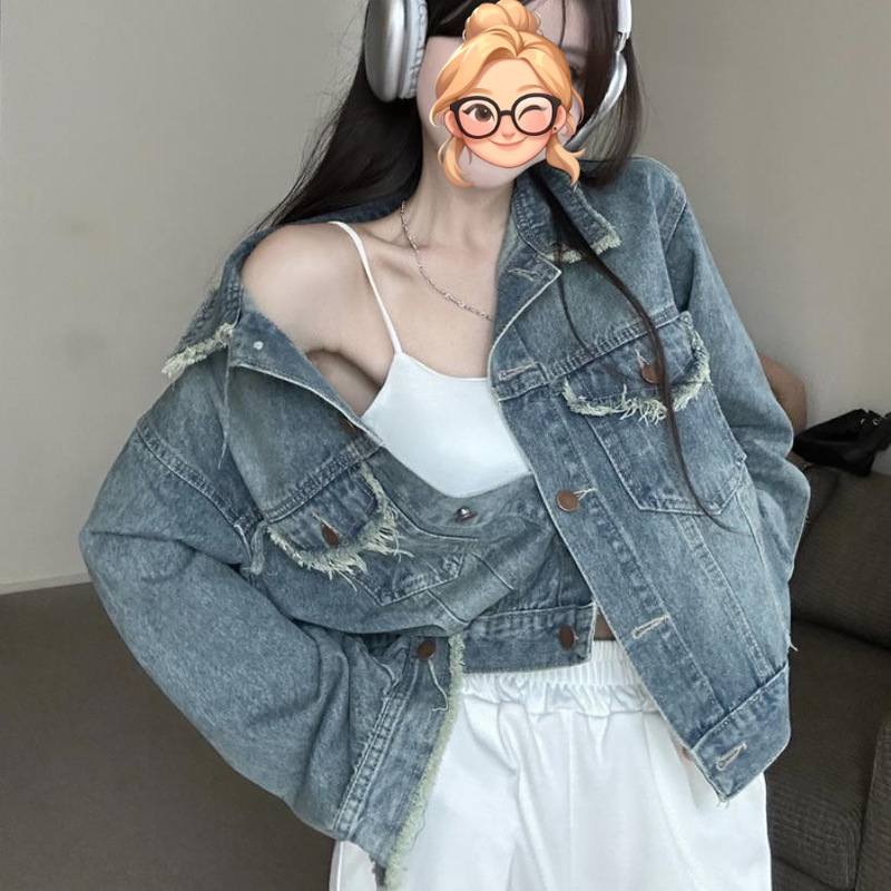 牛仔外套女秋冬2025新款韩版宽松短款设计感小众百搭夹克长袖上衣|undefined