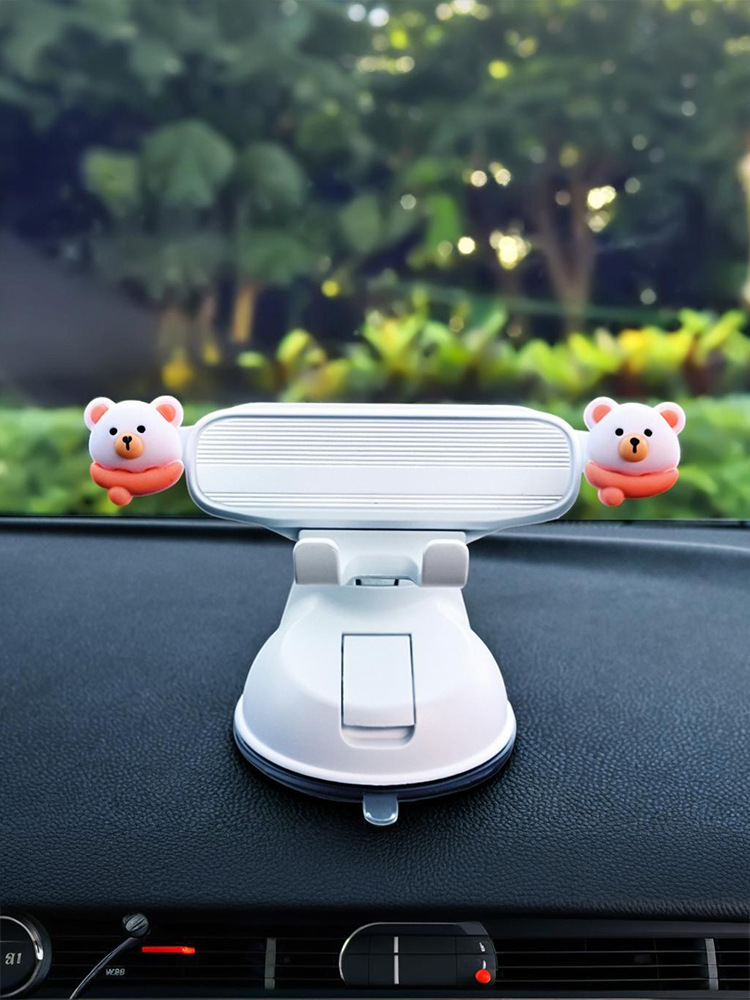 Longqi's New Cute Cartoon Car Mobile Phone Holder Suction Cup Universal Anti-Shake Car Navigation Holder Can Be Shipped on Behalf of Others