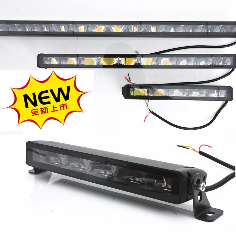 New Car Off-Road Vehicle Truck Led Single-Row Side-Emitting Black Background Yellow and White Dual-Color Ultra-Bright Spotlight Strip