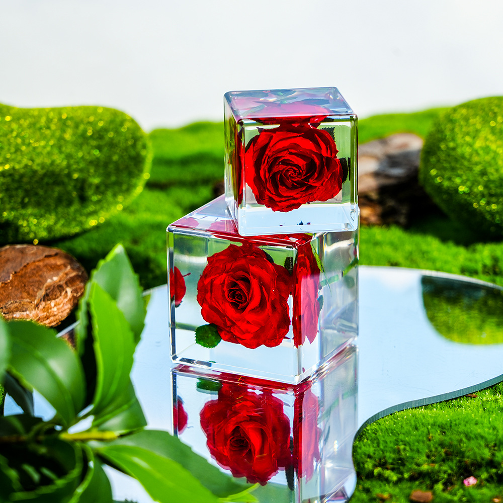 [Bubble Bag] Cube Rose Ornament