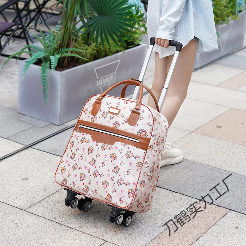 Bolsa de viaje de tracción ligera portátil de viaje corto de viaje de negocios de gran capacidad de embarque bolsa de embarque rueda universal caja flexible con ruedas