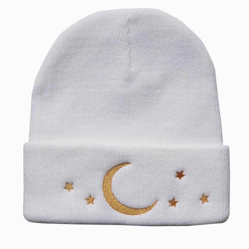 Unisex Fashion Star Moon Embroidery Crimping Wool Cap display picture 4