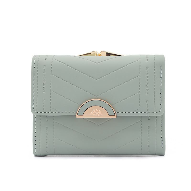Pu Leather Lining Material Women's Solid Color Pu Leather Hidden Buckle Wallets
