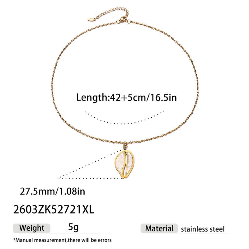 Tina Europa y los Estados Unidos simple collar de colgante de concha de viento no se desvanece 18K oro abulón colgante de concha de collar accesorios al por mayor para mujeres