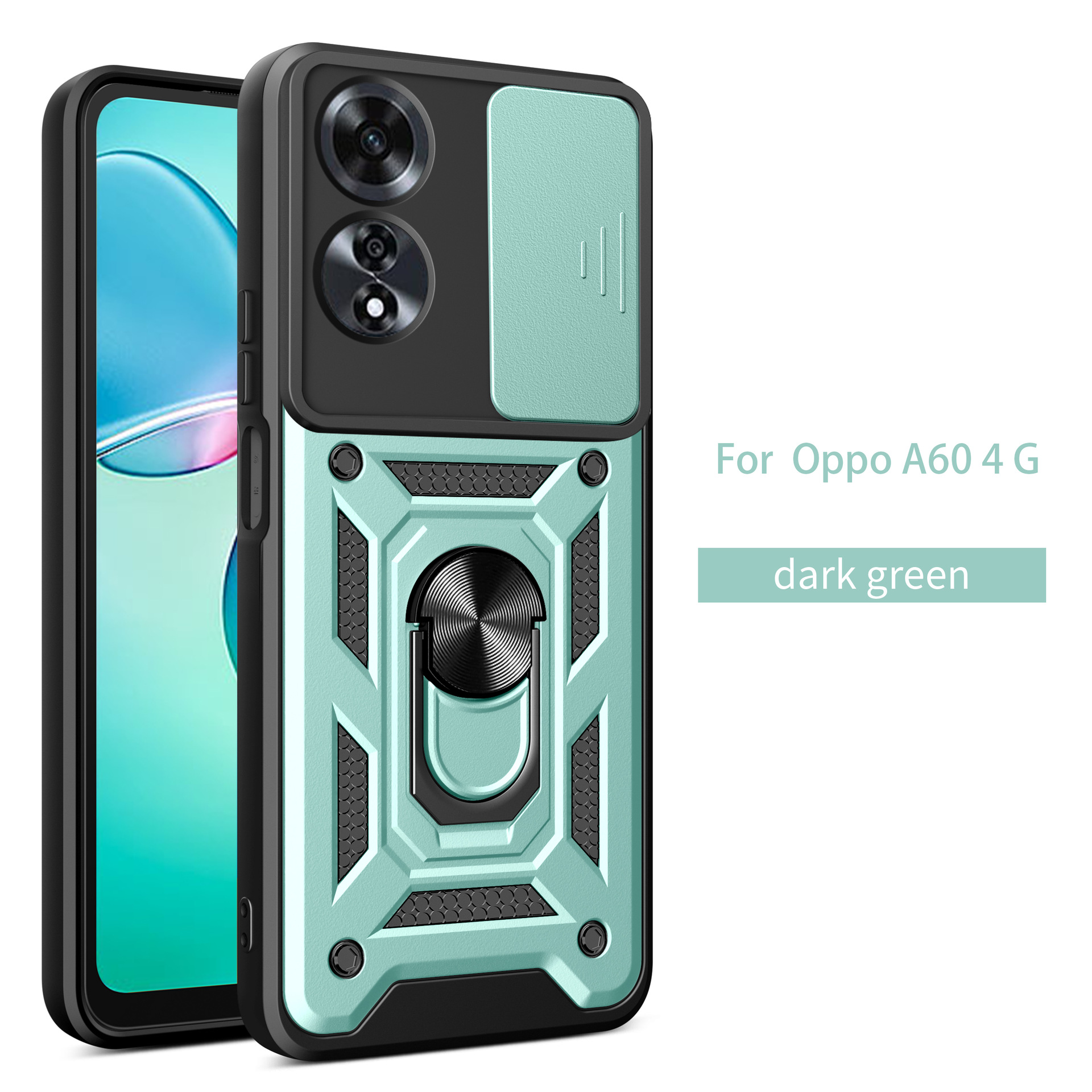 TPU + PC 2 - en - 1 OP A60 caja de teléfono móvil de ventana de alta calidad 360 soporte giratorio contra caídas sargento