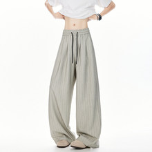 2025春夏新款男士竖条纹山本裤慵懒风垂感直筒西裤薄款休闲长裤男