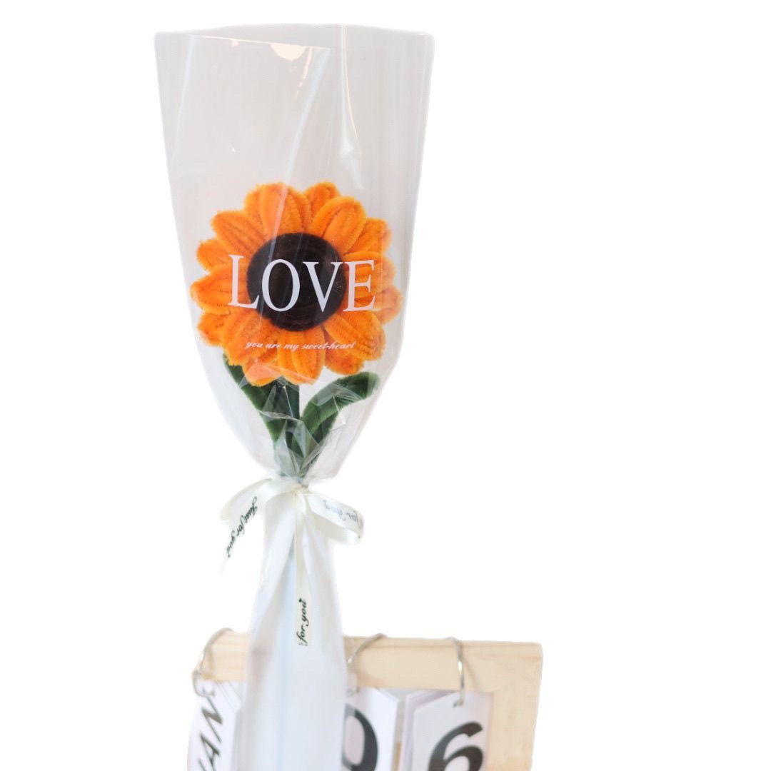 Ramo de girasol superdenso terminado Día del maestro Regalo de graduación de girasol creativo para compañeros de clase y maestros