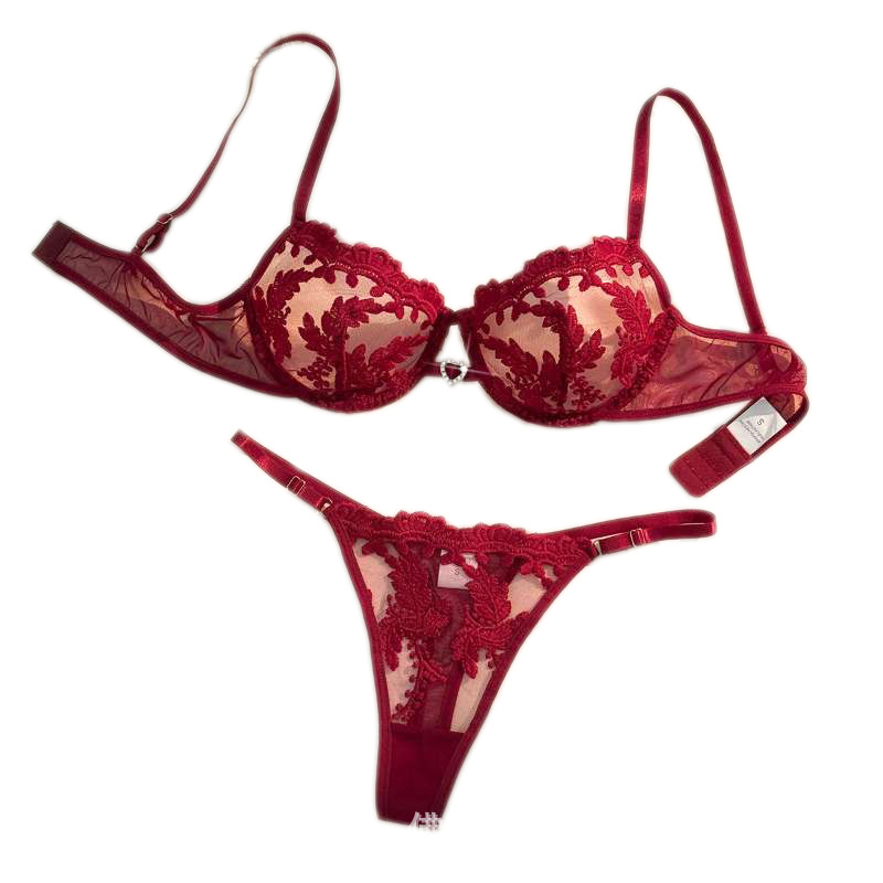 Ropa interior sexy de venta caliente transfronteriza europea y americana, malla transparente bordada suave, ropa interior sexy pura, traje de tanga 68