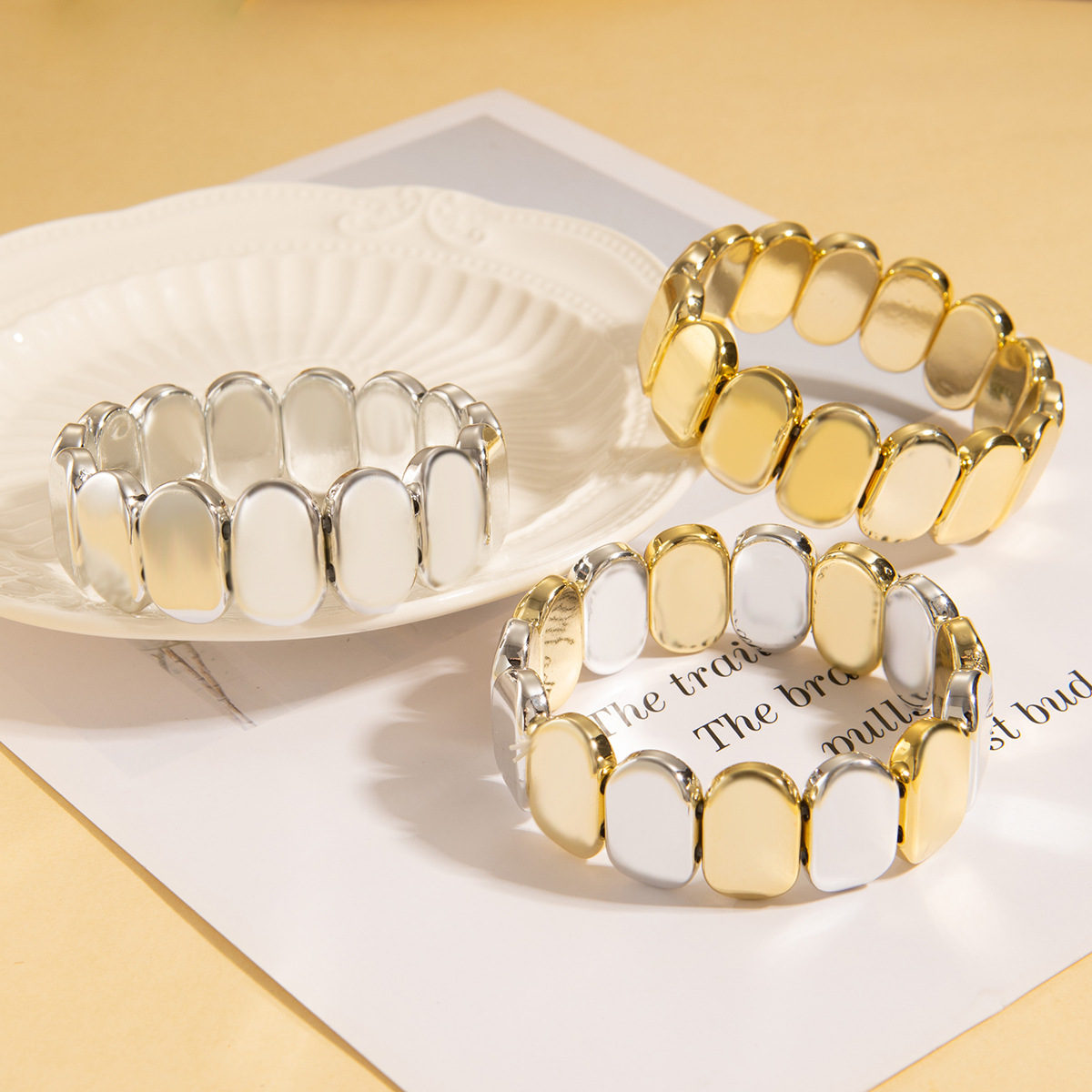 1 Piece Quantity Daily Occasion CCB Material Geometric Pattern Simple Style Geometric CCB Bangles Wholesale